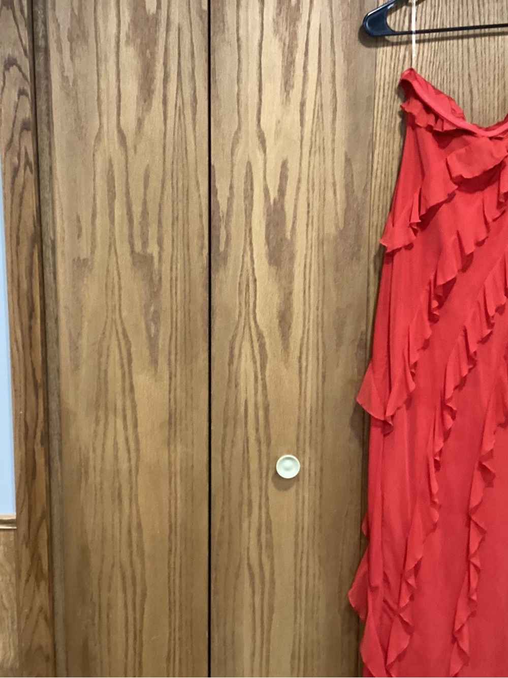 Oh Polly Red One-Shoulder Ruffle Dress